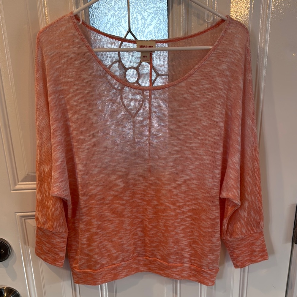 Mossimo Sheer Knit Top - Coral